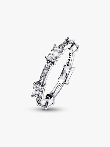 Rectangular Bars Sparkling Pavé Ring