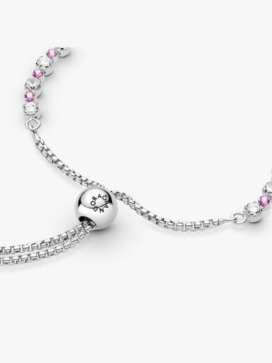 Pink & Clear Sparkle Slider Bracelet