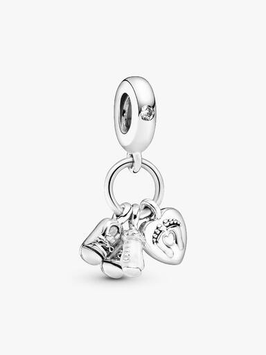 Baby Bottle & Shoes Dangle Charm