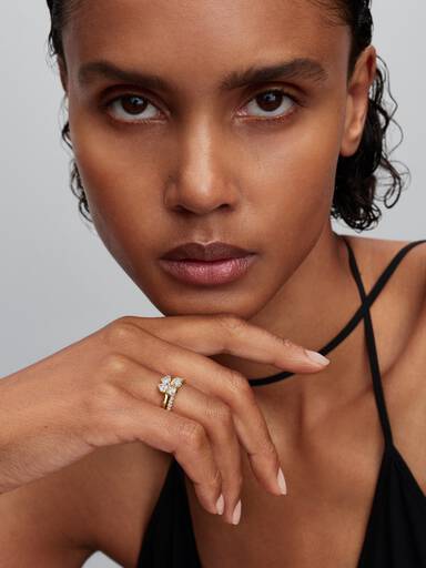 Sparkling Lucky Clover Splittable Ring