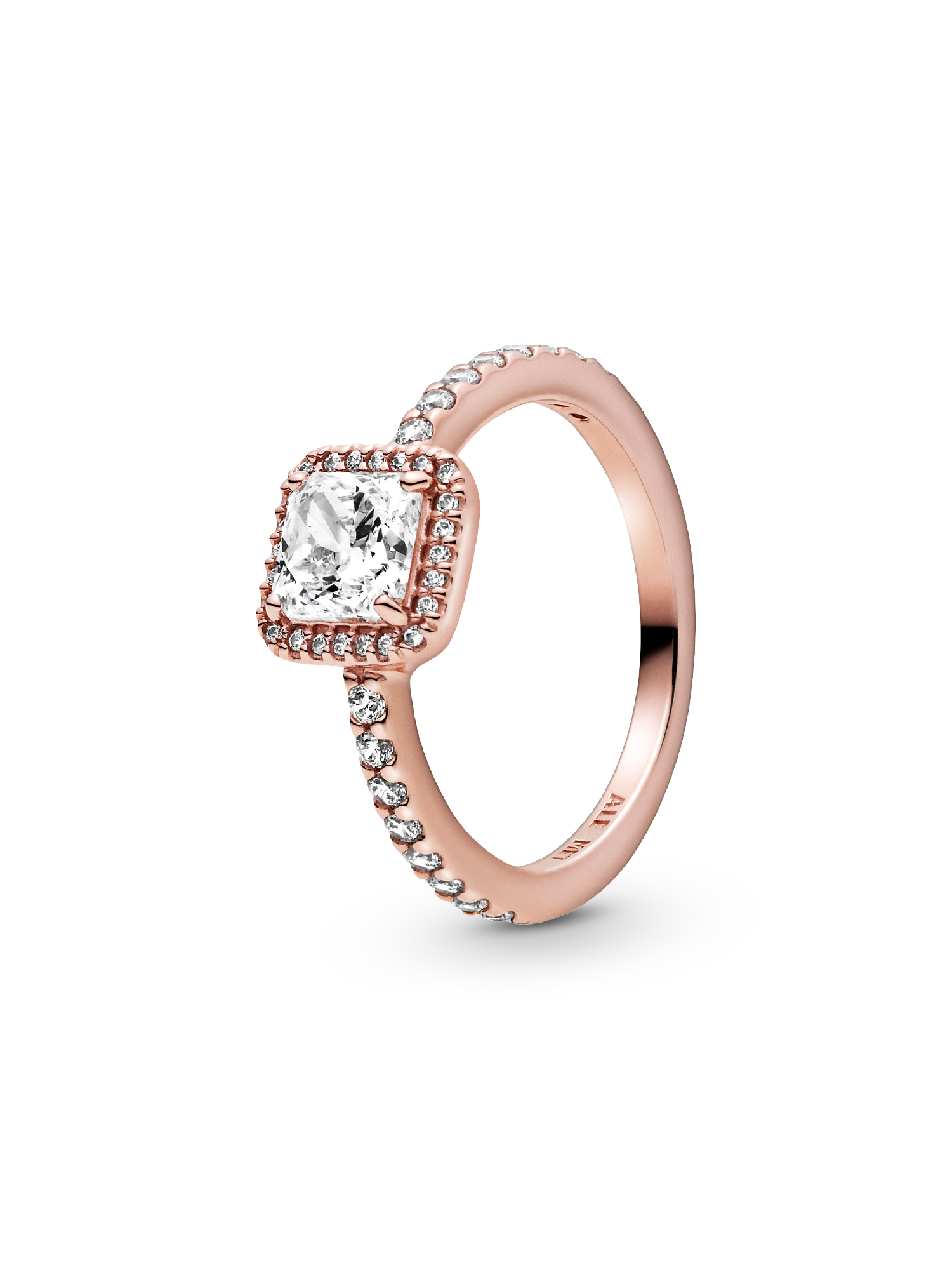 Square Sparkle Halo Ring