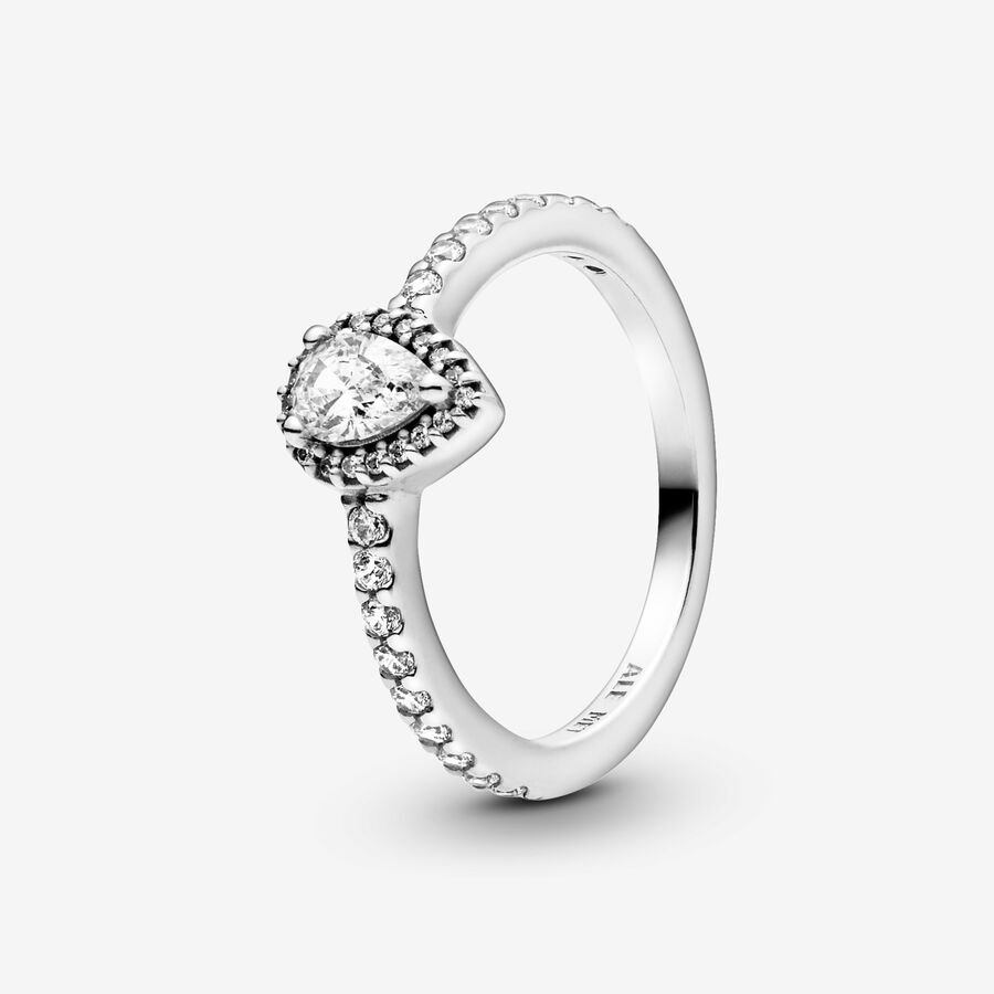 Classic Teardrop Halo Ring image number 0