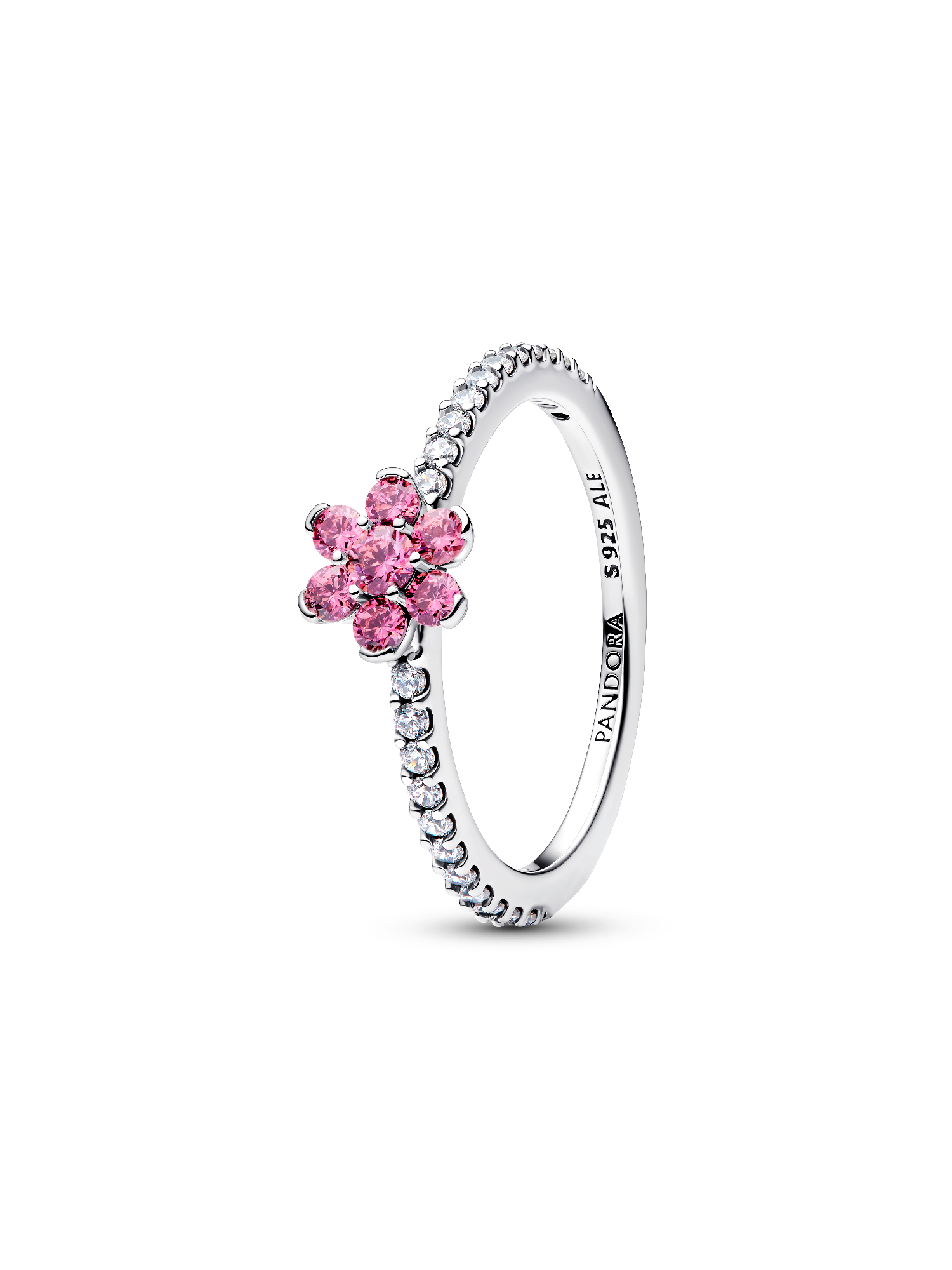 Sparkling Pink Flower Ring