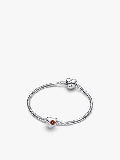 Engravable January Heart Bracelet and Charm Gift Set