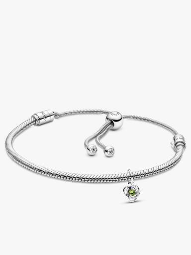 August Eternity Circle Dangle Charm Bracelet Set