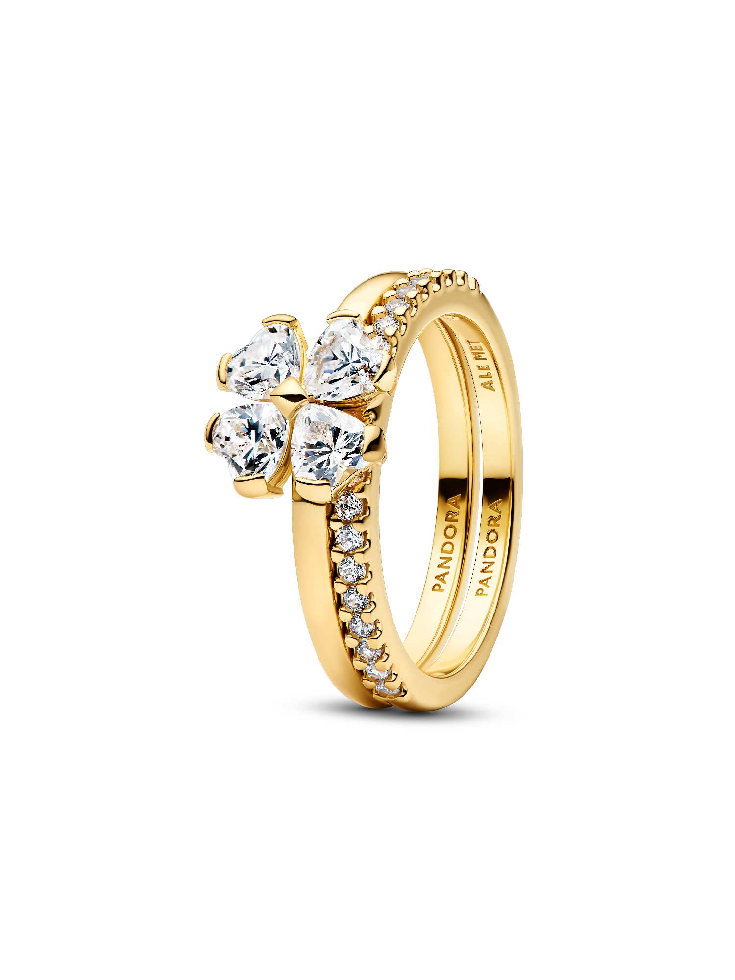 Sparkling Lucky Clover Splittable Ring