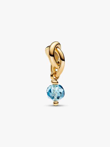 March Birthstone Eternity Circle Dangle Charm