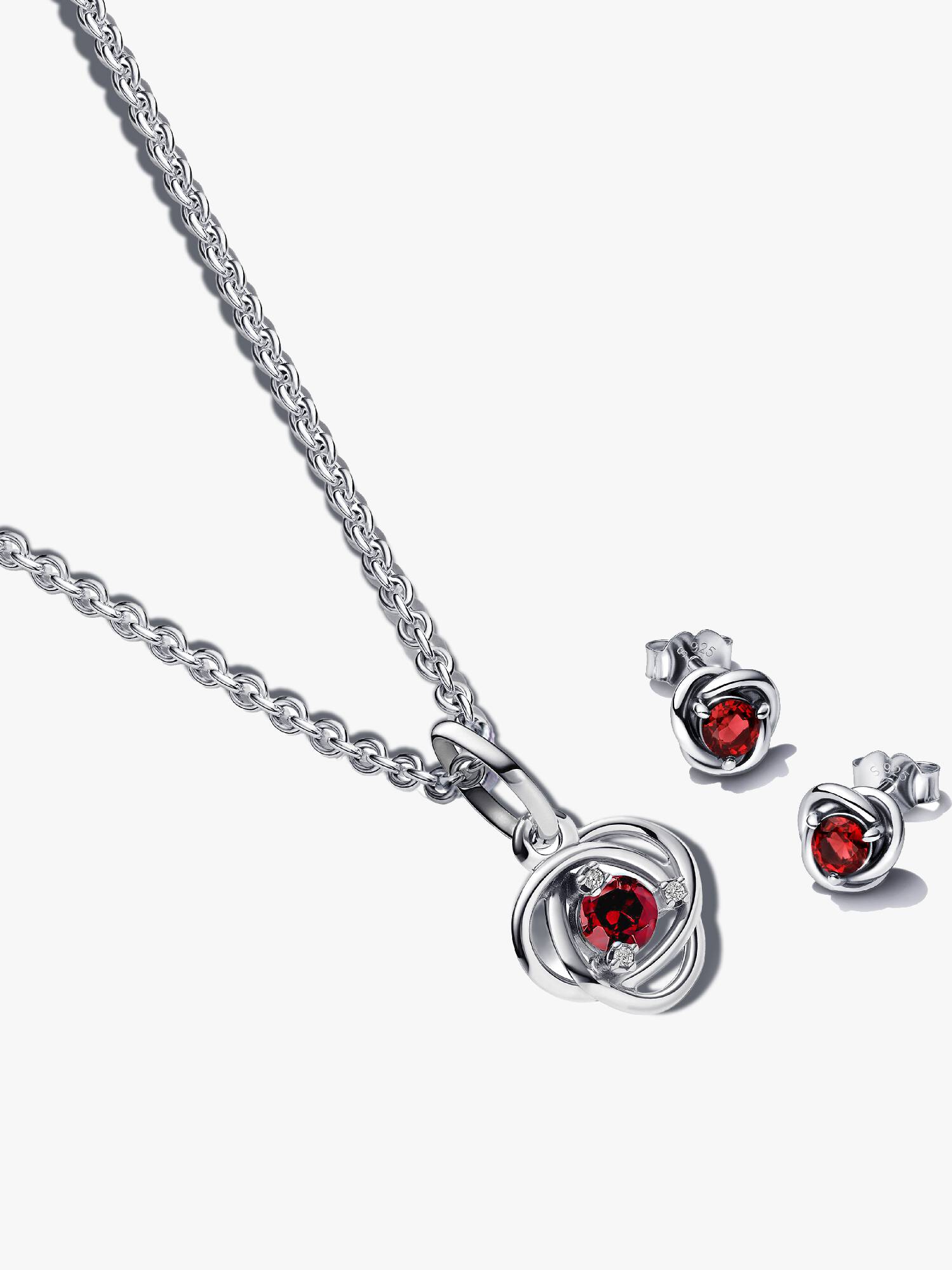 July Braided Birthstone Dangle Necklace & Earrings Set