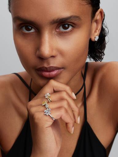 Sparkling Lucky Clover Splittable Ring