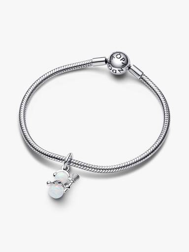 Opalescent Snowman Dangle Charm