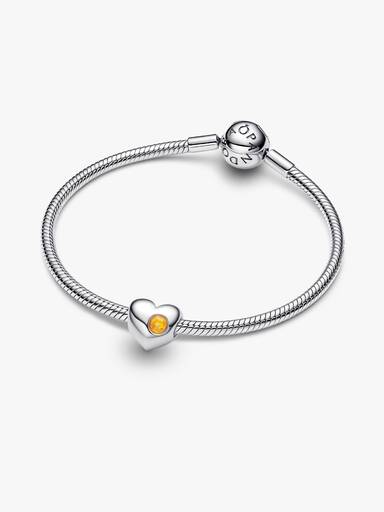 Engravable November Birthstone Heart Charm