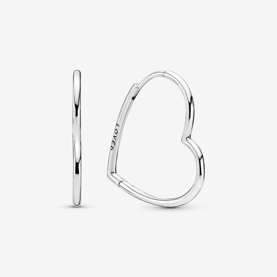 Asymmetrical Heart Hoop Earrings image number 0