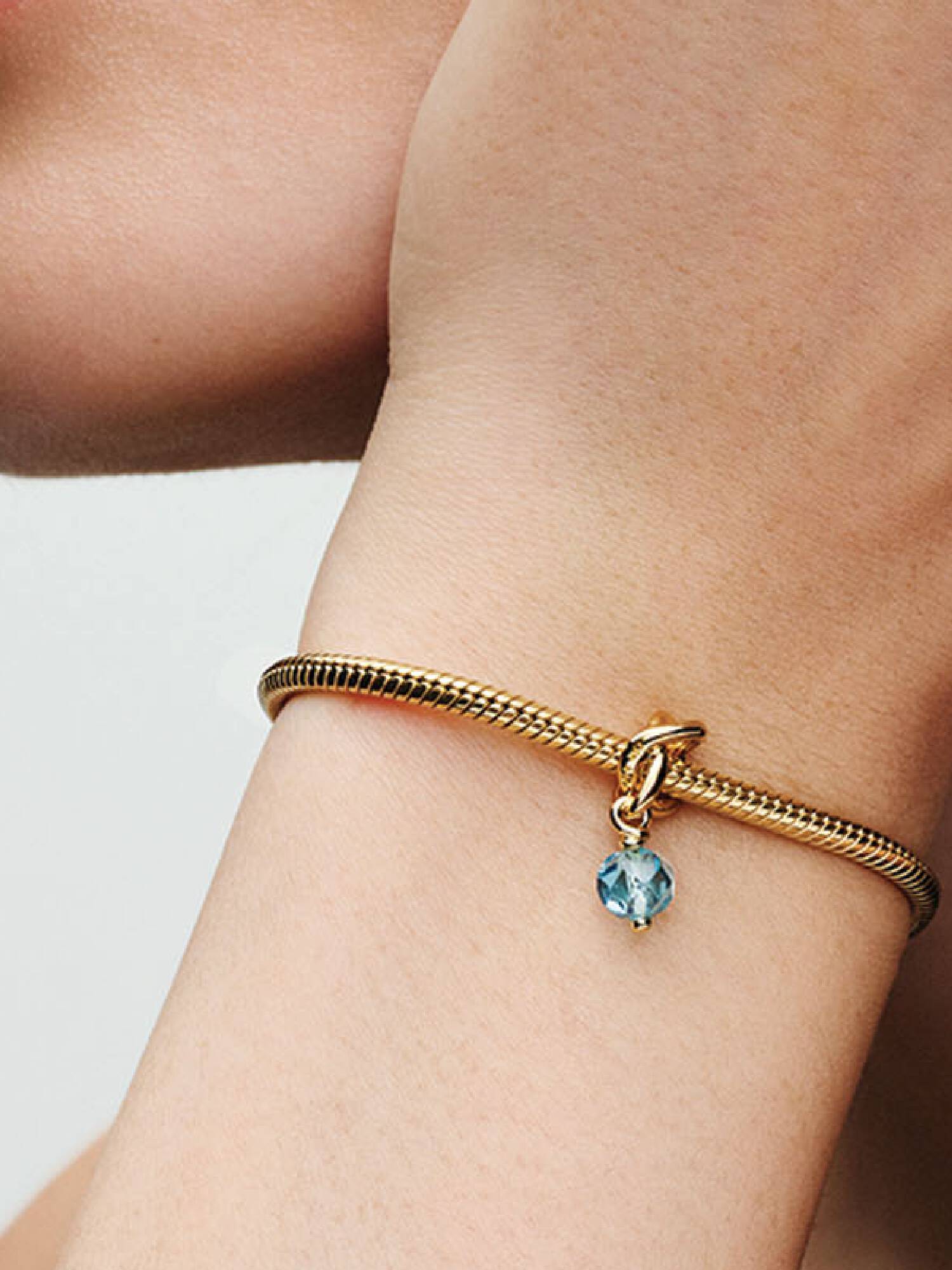 March Birthstone Eternity Circle Dangle Charm