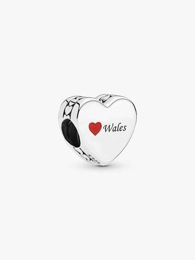 Wales silver charm with red enamel