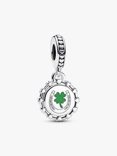 Horseshoe & Four-leaf Clover Engravable Dangle Charm
