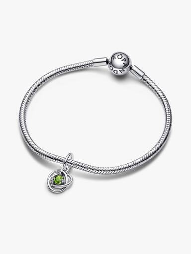 August Birthstone Eternity Circle Dangle Charm