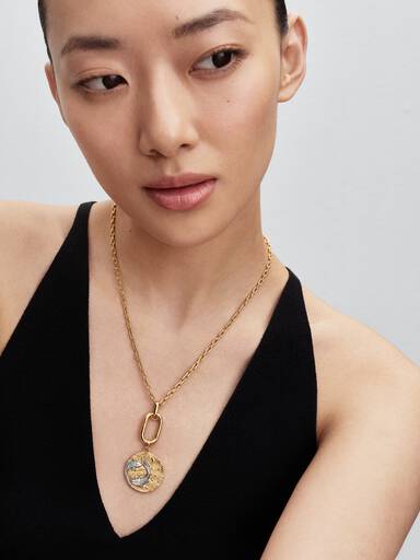 Pisces Zodiac Oversized Medallion Charm