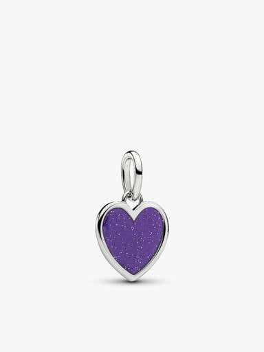 Engravable Purple Heart Pendant Necklace