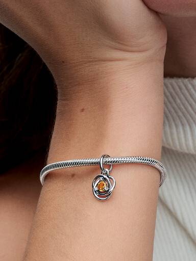 November Birthstone Eternity Circle Dangle Charm