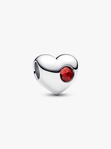 Engravable January Birthstone Heart Charm