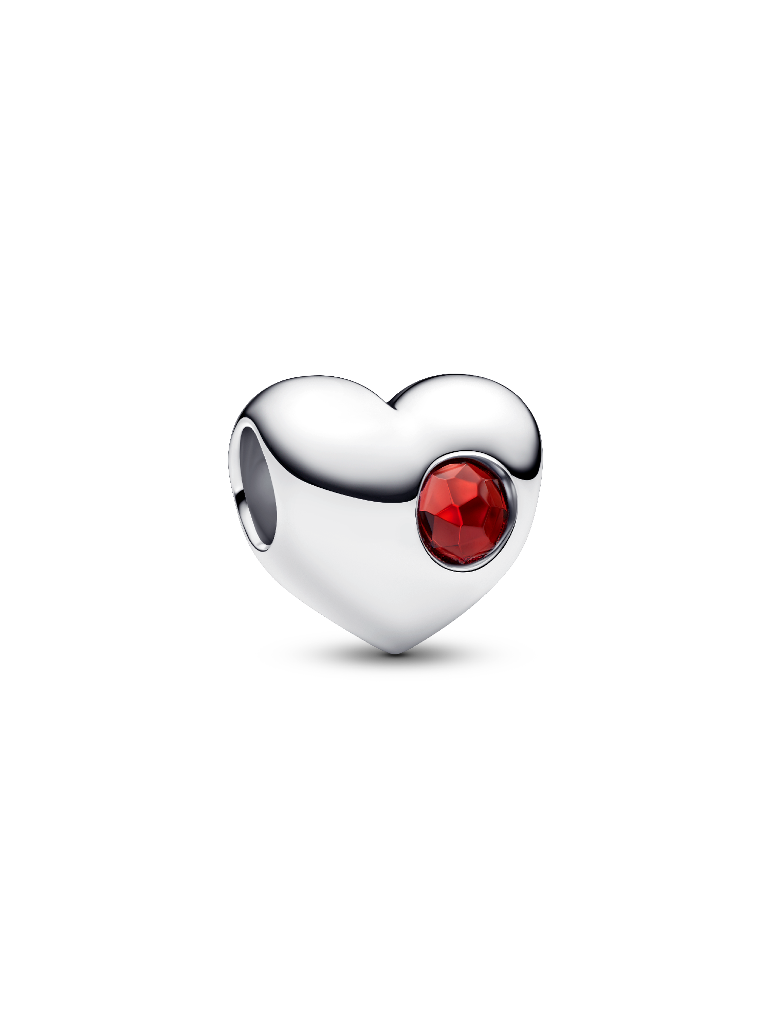Engravable January Birthstone Heart Charm