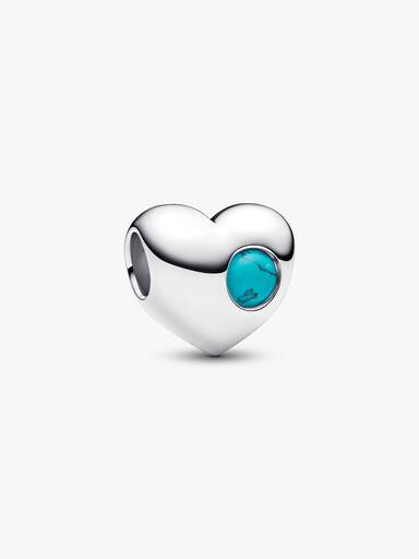 Engravable December Birthstone Heart Charm