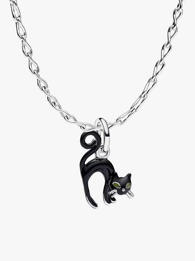 Halloween Black Cat Pendant Necklace