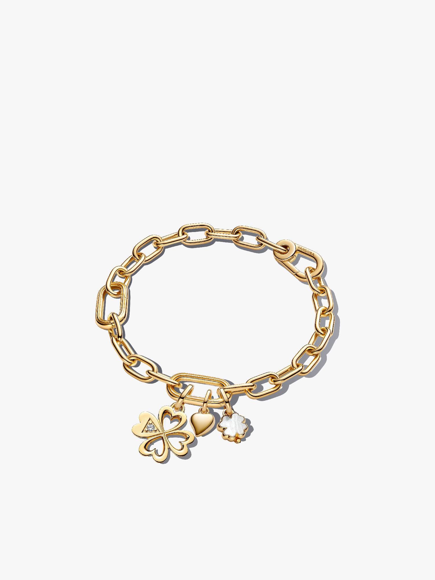 Heart & Lucky Clover Bracelet & Charms Gift Set
