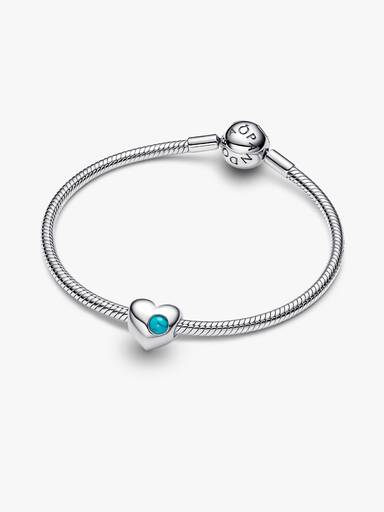 Engravable December Birthstone Heart Charm