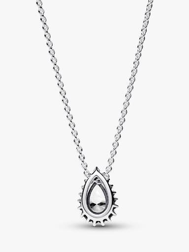 Sparkling Pear Halo Collier Necklace