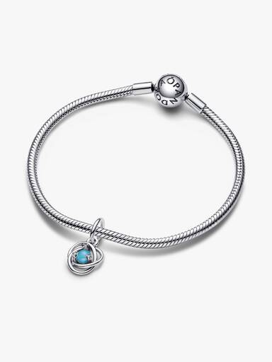 December Birthstone Blue Eternity Circle Dangle Charm