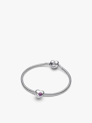 Engravable February Heart Bracelet and Charm Gift Set