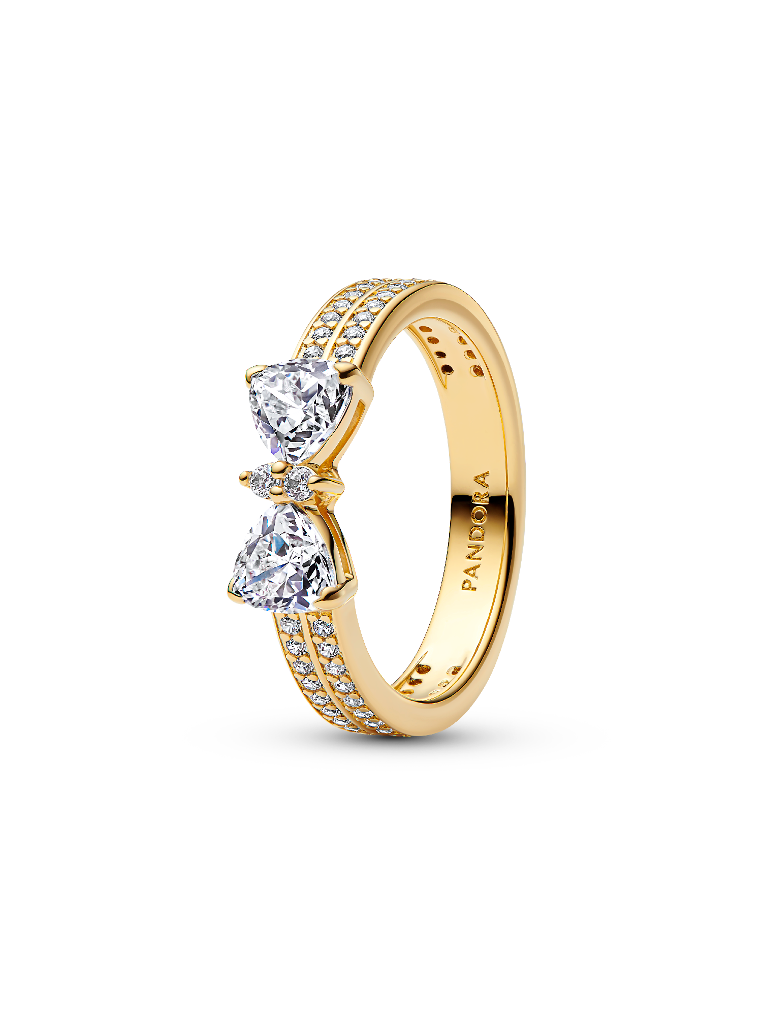Sparkling Bow Double-row Ring
