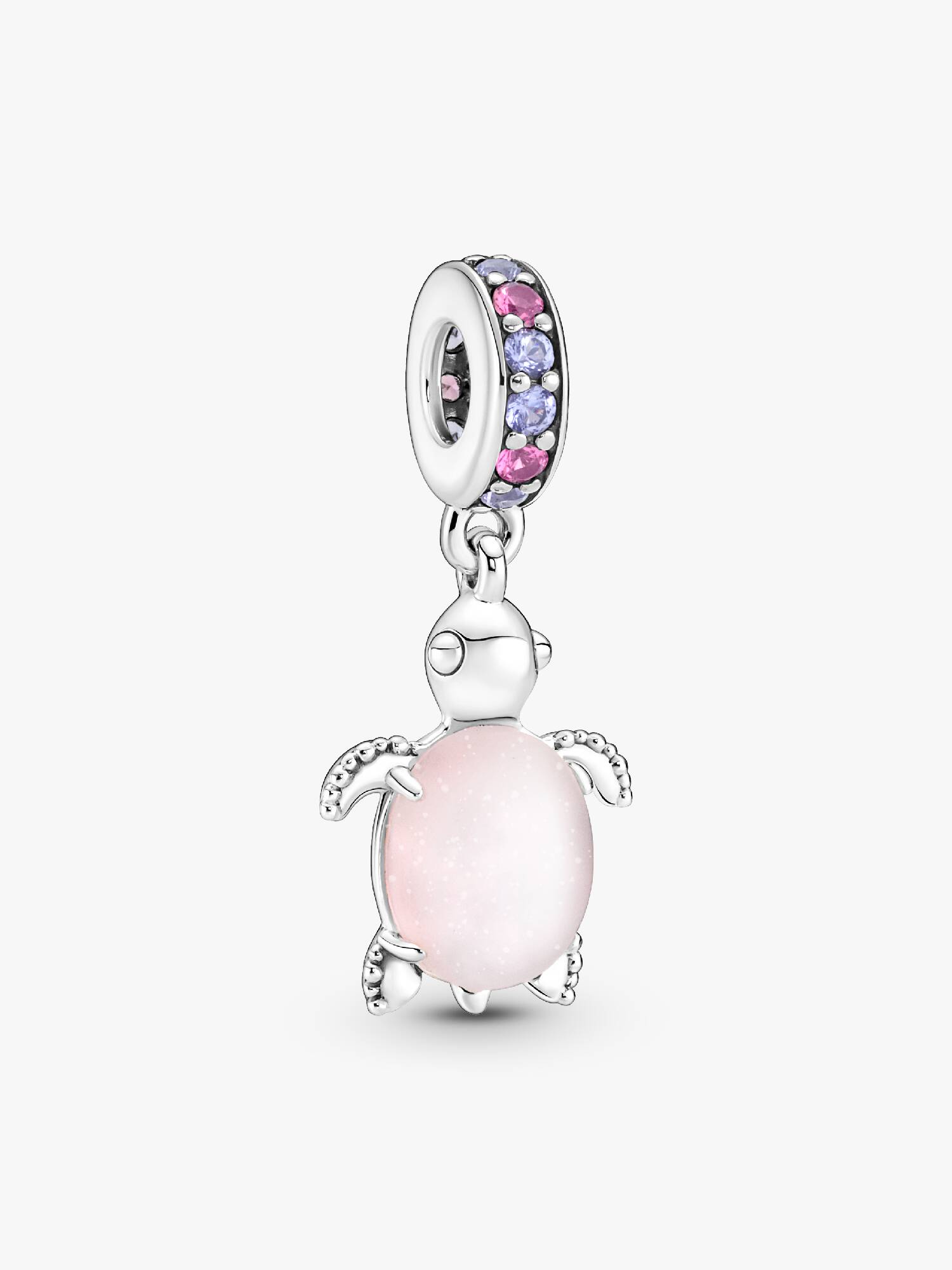 Murano Glass Pink Sea Turtle Dangle Charm