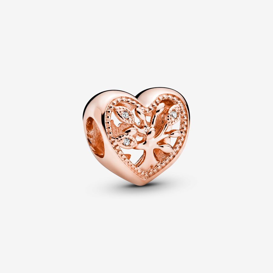 Openwork Family Tree Heart Charm image number 0