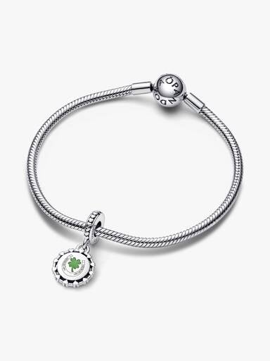 Horseshoe & Four-leaf Clover Engravable Dangle Charm