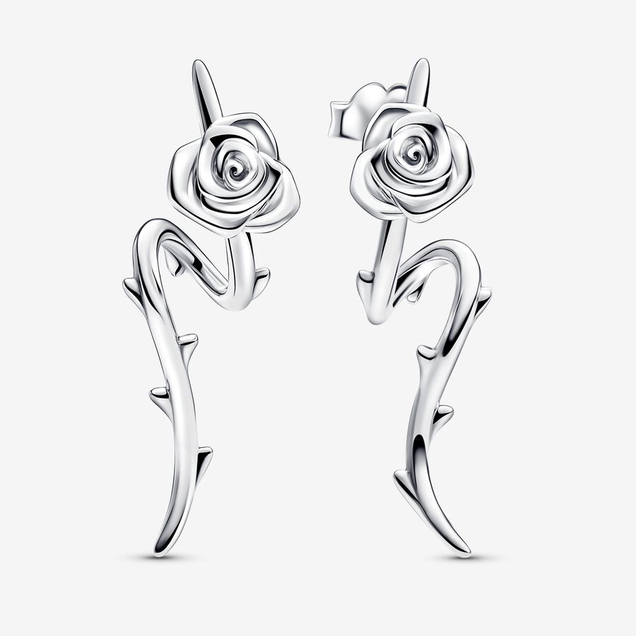 Rose in Bloom Curved Stud Earrings image number 0