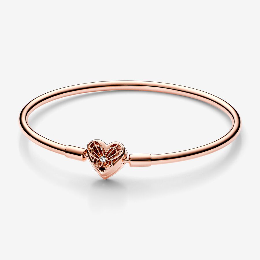 Pandora Moments Heart & Butterfly Bangle image number 0