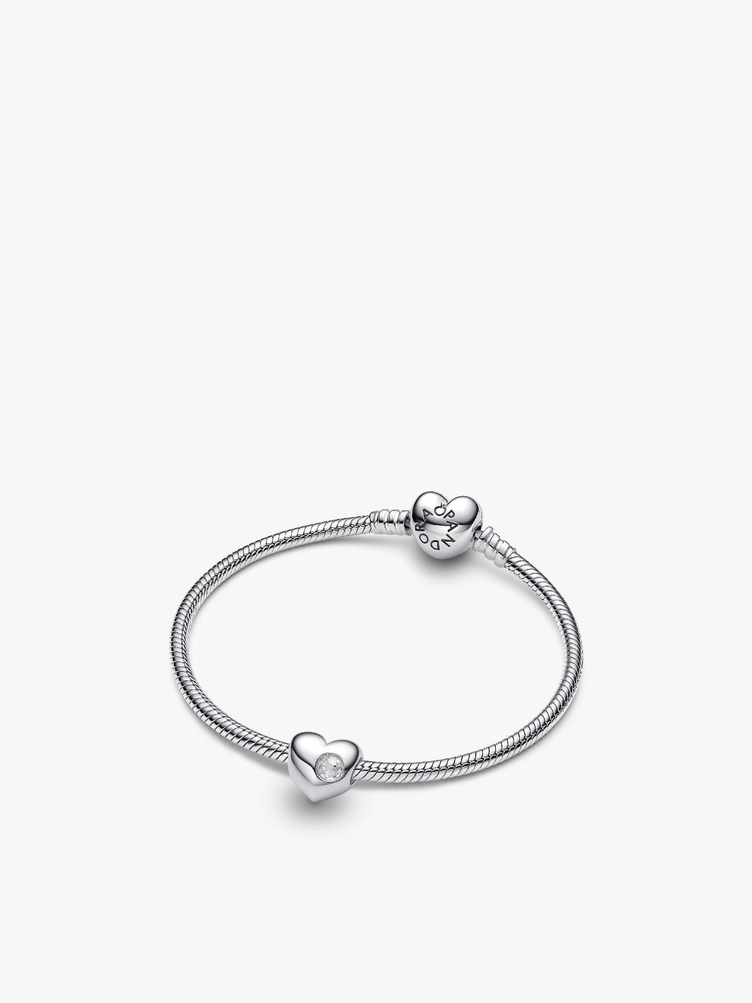 Engravable April Heart Bracelet and Charm Gift Set