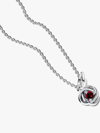 January Braided Birthstone Dangle Necklace Set