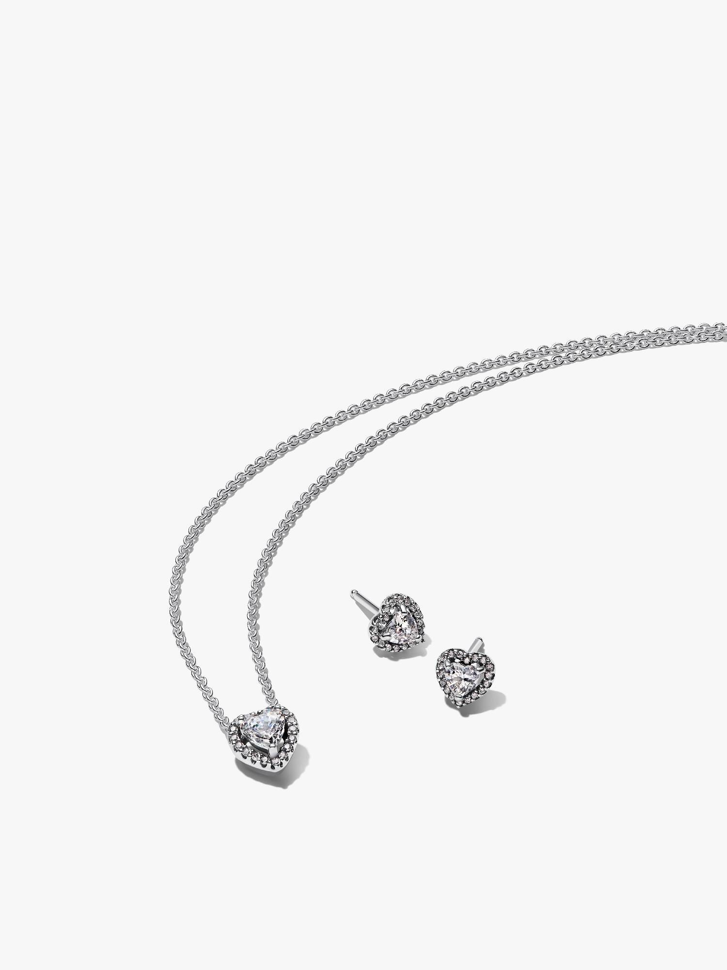Elevated Heart Necklace and Earrings Gift Set