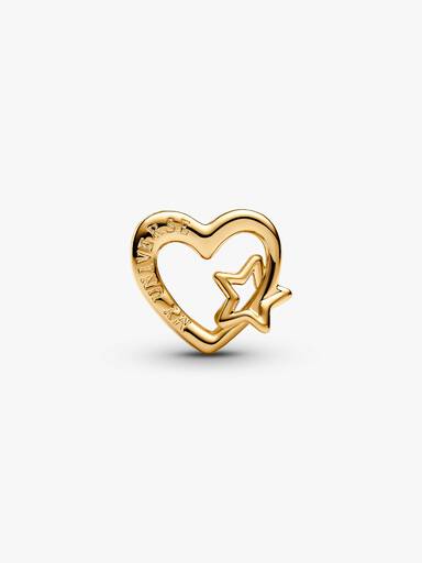 Openwork Family Heart & Star Charm