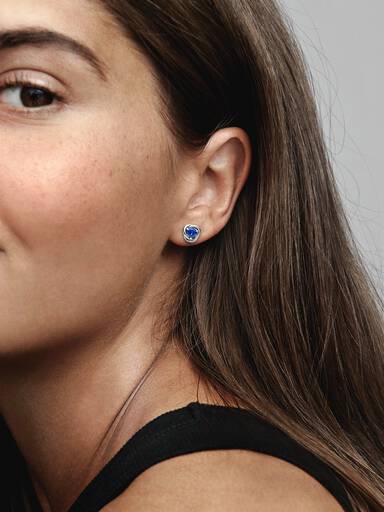 September Birthstone Eternity Circle Stud Earrings