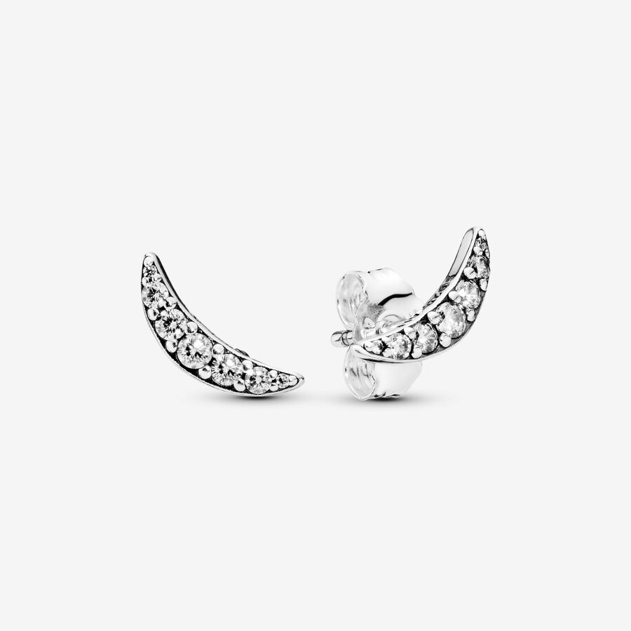 Sparkling Crescent Moon Earrings image number 0