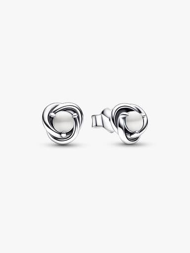 June Birthstone Eternity Circle Stud Earrings