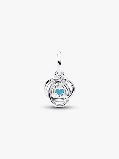 December Birthstone Blue Eternity Circle Dangle Charm