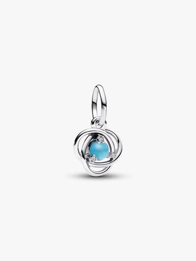 December Birthstone Blue Eternity Circle Dangle Charm
