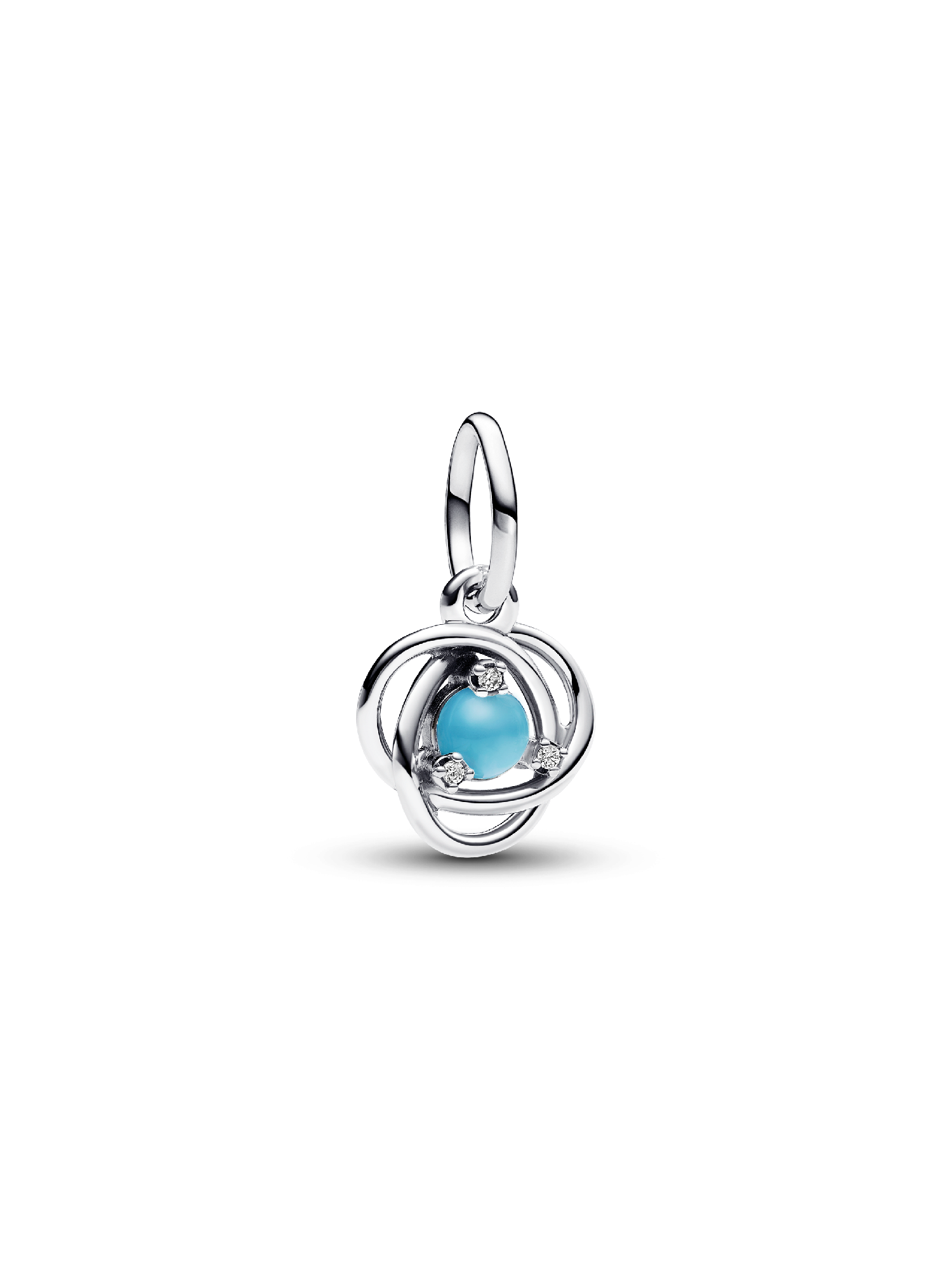 December Birthstone Blue Eternity Circle Dangle Charm