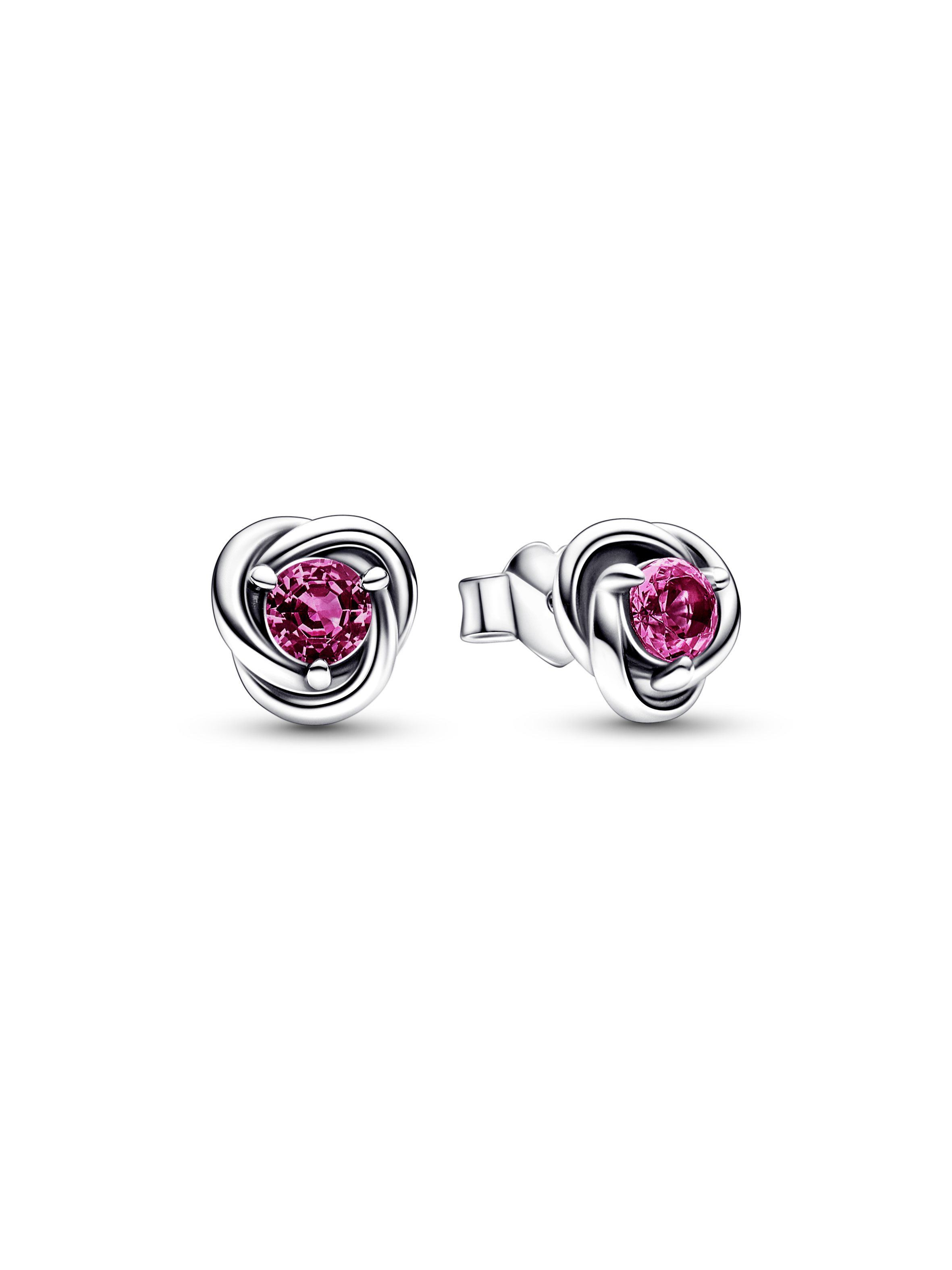 October Birthstone Eternity Circle Stud Earrings