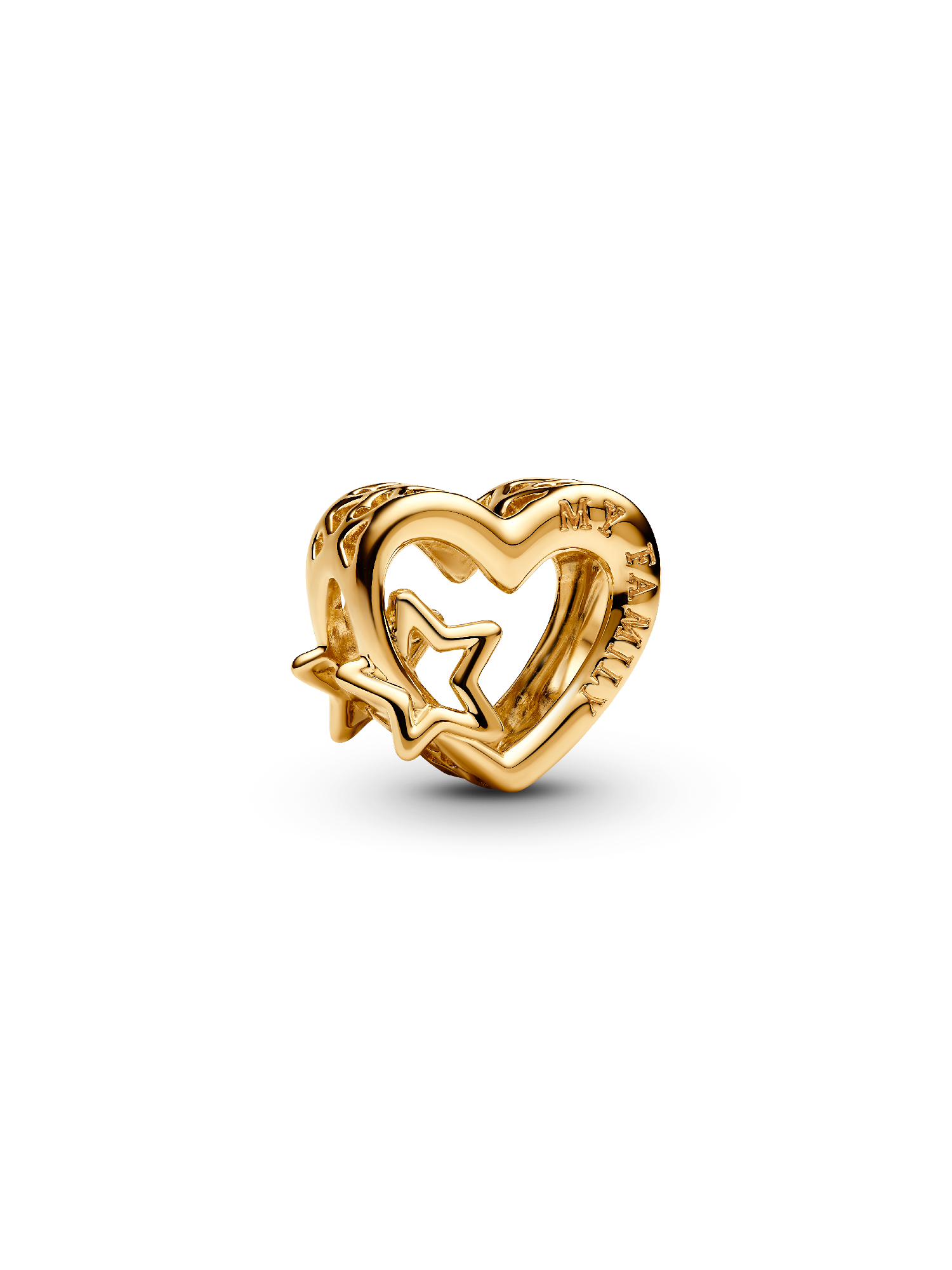 Openwork Family Heart & Star Charm